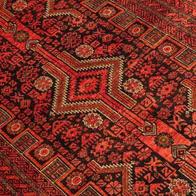 فرش دستبافت دو و نیم متری مدل نقشه بلوچ  کد 34.2804