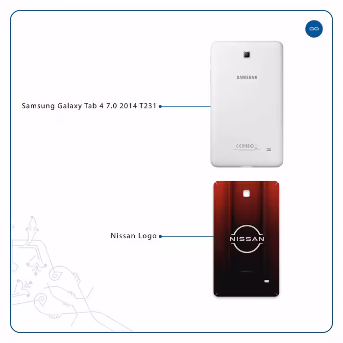 برچسب پوششی ماهوت مدل Nissan-Logo مناسب برای تبلت سامسونگ Galaxy Tab 4 7.0 2014 T231