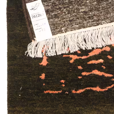 فرش دستبافت یک متری فرش چمن رخ مدل مدرن کد 261281