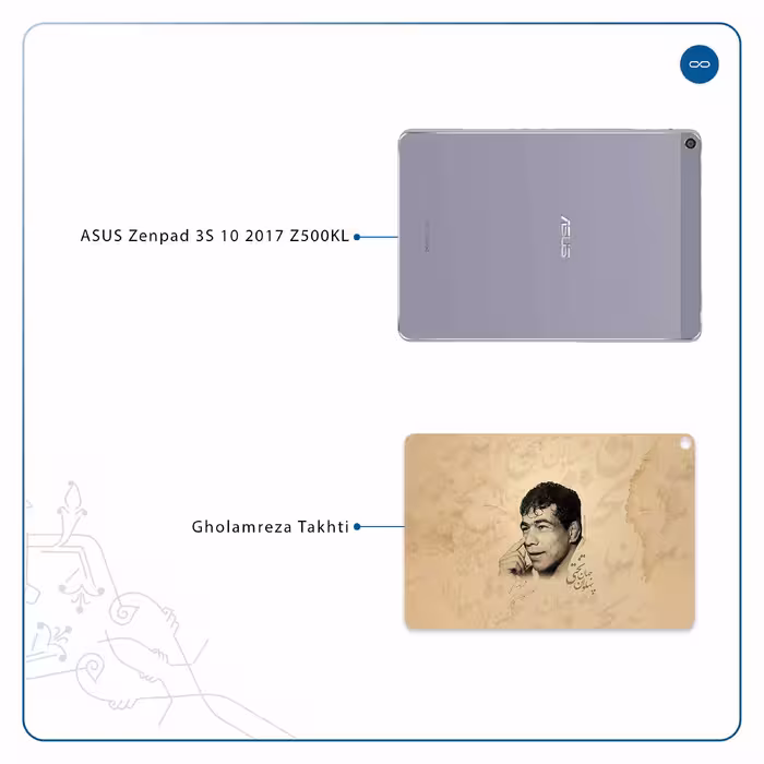 برچسب پوششی ماهوت مدل Gholamreza Takhti مناسب برای تبلت ایسوس Zenpad 3S 10 2017 Z500KL