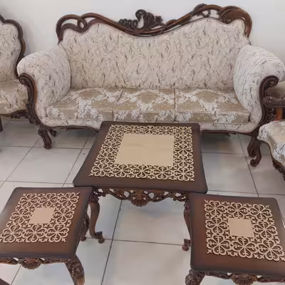 ست رومیزی 3 تکه مدل نیلوفر کد 6060