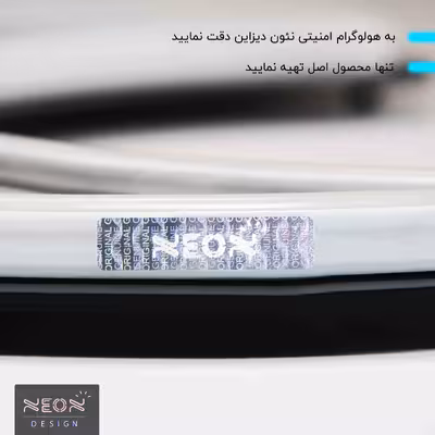 چراغ دیواری نئون دیزاین طرح Headphone-BL_WHT
