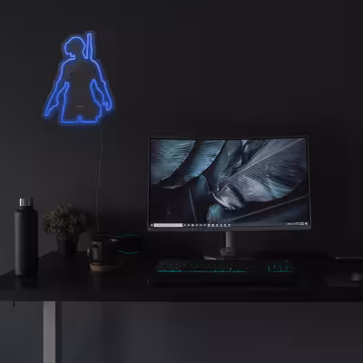 چراغ دیواری نئون دیزاین طرح Pubg_BL
