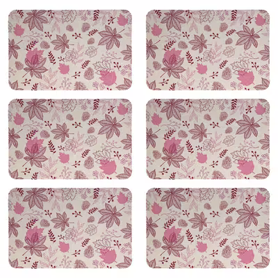 زیربشقابی مدل طرح برگ کد 8116 بسته 6 عددی