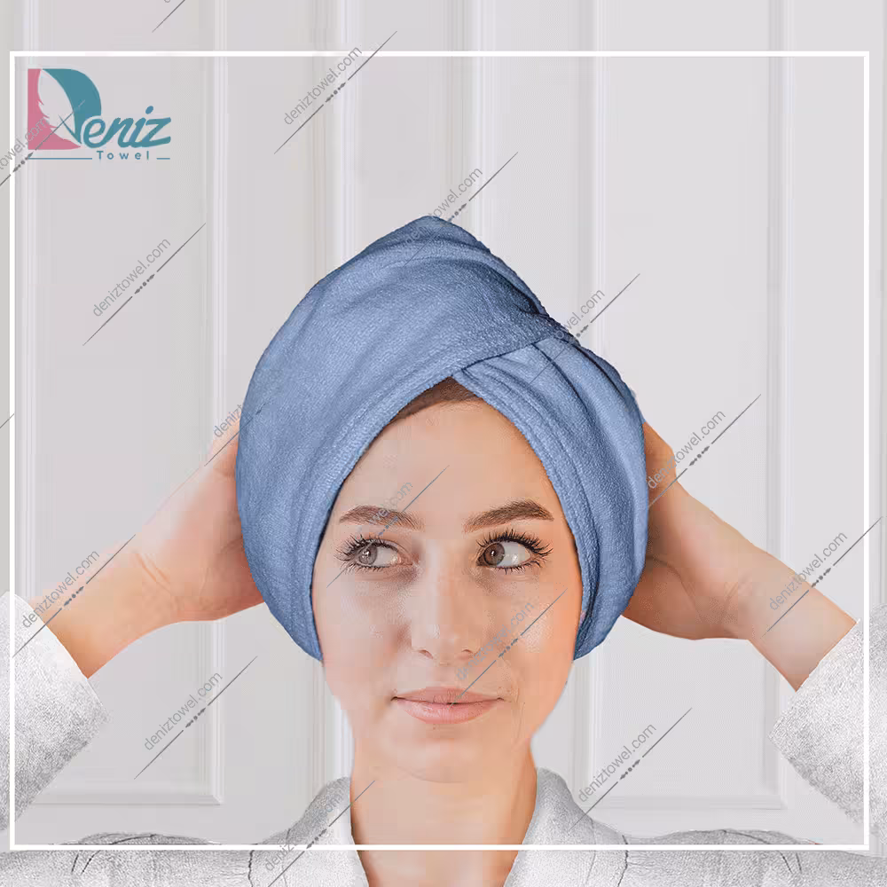 حوله سر طرح ساده مدل کلاه پیچ رنگ نقرابی تیره
