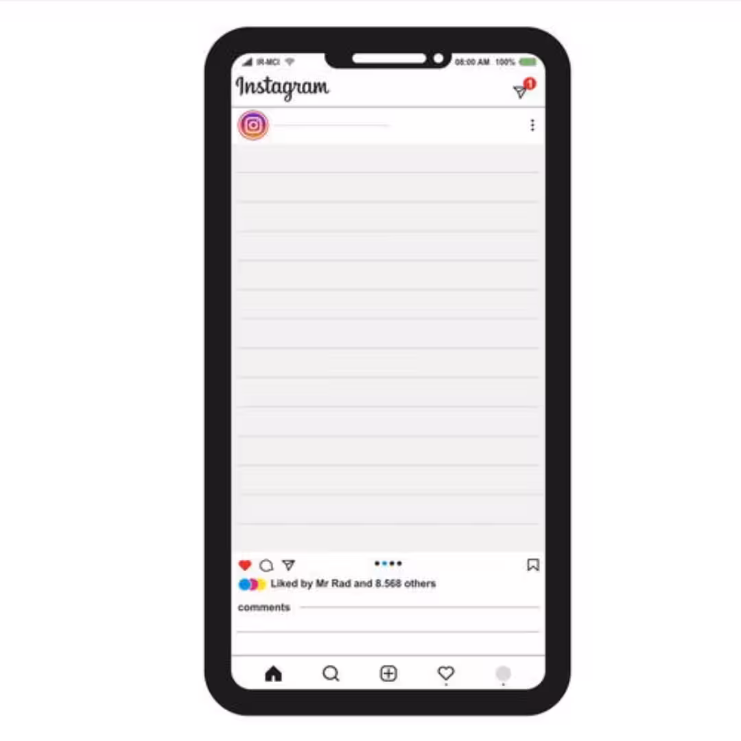کاغذ یادداشت ته چسب دار مدل اپل اینستاگرام 50 برگ