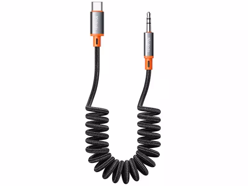 کابل تبدیل تایپسی به جک 3.5 میلیمتری صدا مک دودو Mcdodo CA-0900 Castle Series Type-C to DC3.5 Male Coil Cable