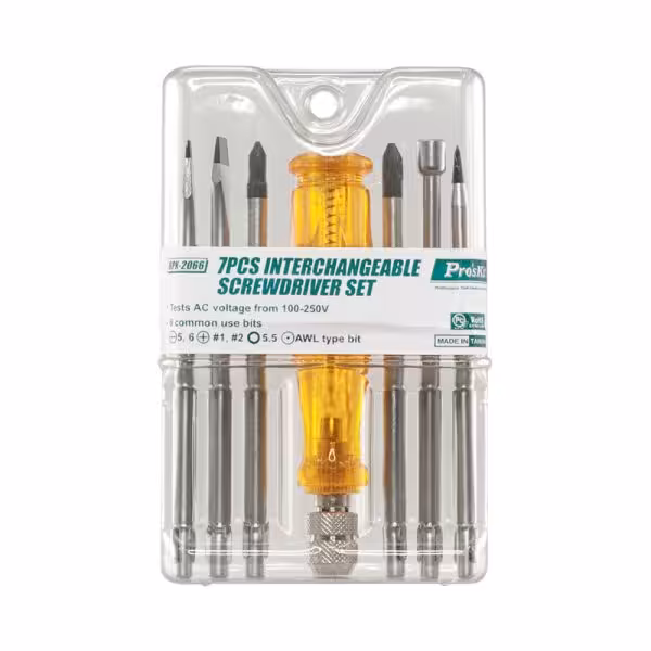 پیچ گوشتی پروسکیت مدل 8Pk-2066 بسته 7 عددی