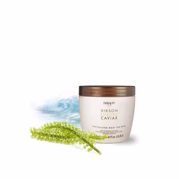 ماسک مو خاویار دیکسون  مدل luxury caviar  ترمیم کننده ای بسیار قوی و متمرکز از ریشه تا نوک مو  حجم 500 میل  ساخت ایتالیا