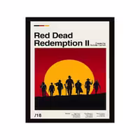 تابلو گیمینگ، ابعاد 35x45 سانتی‌متر، طرح Red Dead 2