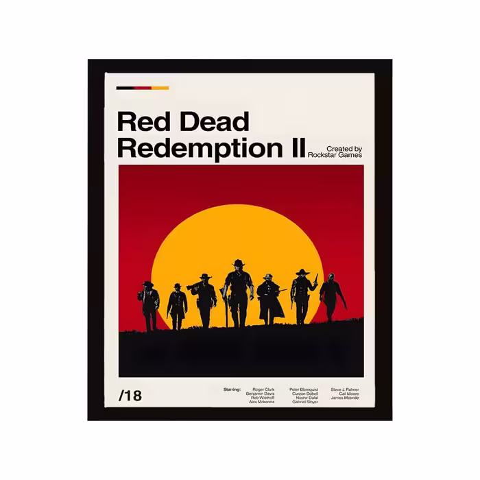 تابلو گیمینگ، ابعاد 35x45 سانتی‌متر، طرح Red Dead 2
