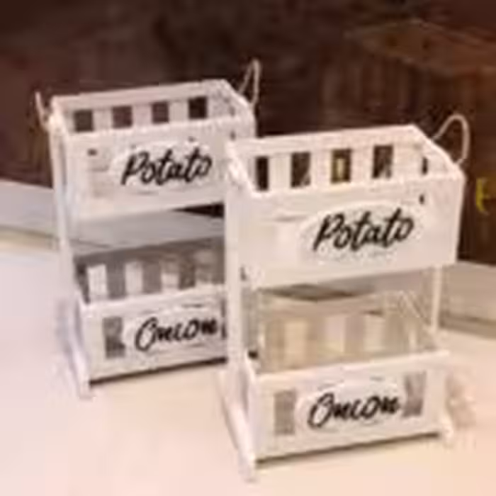 هانی استند جا سیب پیاز پتینه  2 طبقه دسته کنفی  9960