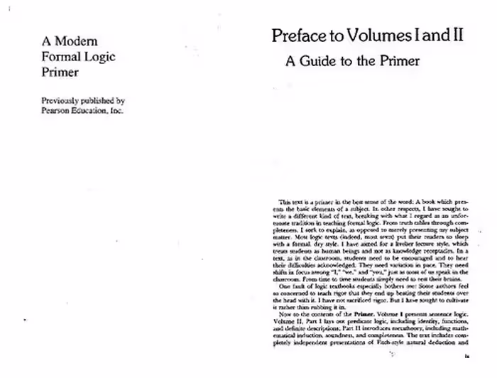 خرید و دانلود نسخه کامل کتاب A Modern Formal Logic Primer: Sentence Logic   Predicate Logic