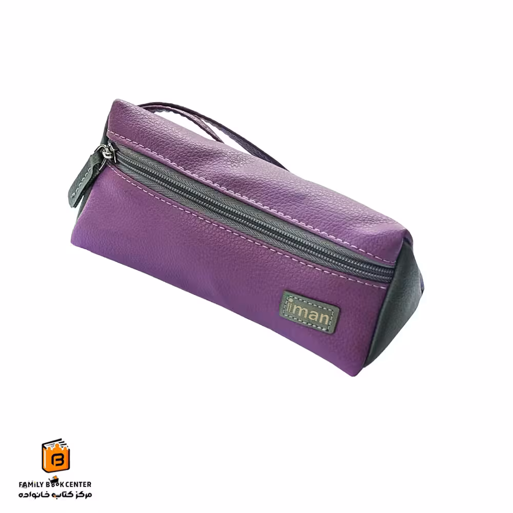 جامدادی سه گوش چرمی بنفش ایمان (iman)