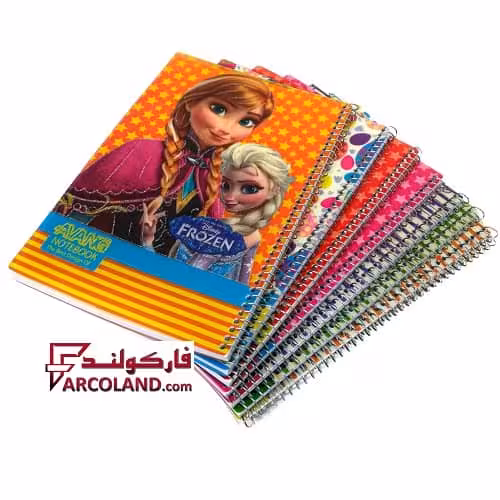 دفتر زبان سه خط سیمی 50 برگ جلد طلقی مدل دخترانه (فنری)