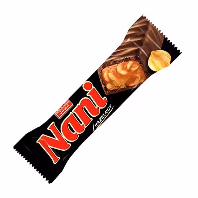 شکلات مغزدار کاراملی فندقی نانی شیرین عسل 40 گرمی