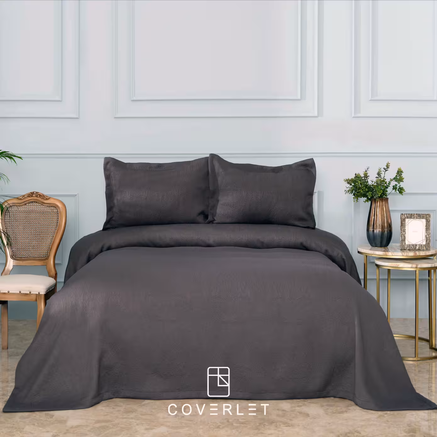 روتختی پنبه دوزی طوسی تیره مدل Lafel