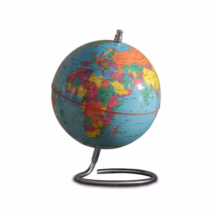 کره جغرافیایی سایز20 پایه هندسی آبی فارسی ایده