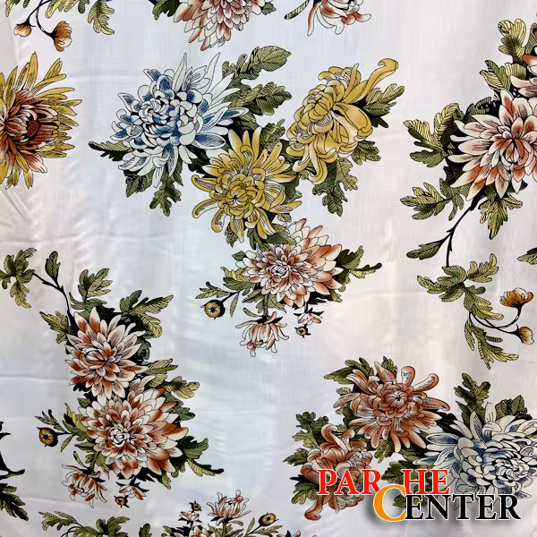 پارچه نخی طرح زنبق با عرض 150