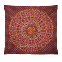 بکدراپ تپستری هندی طرح ماندالا (روتختی دو نفره) کد 160