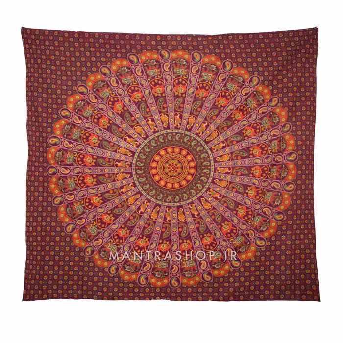 بکدراپ تپستری هندی طرح ماندالا (روتختی دو نفره) کد 160