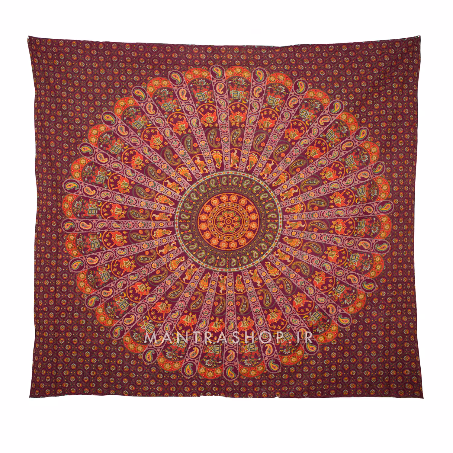 بکدراپ تپستری هندی طرح ماندالا (روتختی دو نفره) کد 160