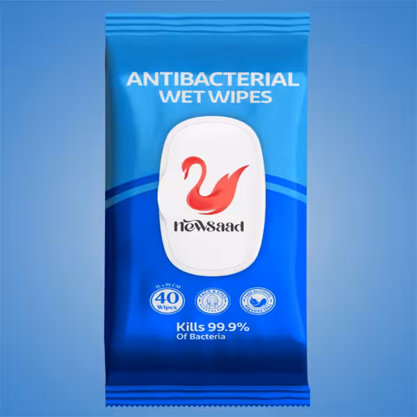 دستمال مرطوب ضد عفونی کننده و پاک‌ کننده  نیوساد 40 برگی