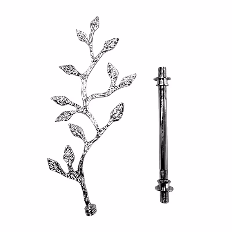 هولدر شاخه برگ برنجی نقره ای دو طبقه