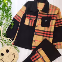 ست اسپرت پیراهن شلوار  کبریتی و کشمیر (پارچه وارداتی)مناسب 5 تا 10 سال