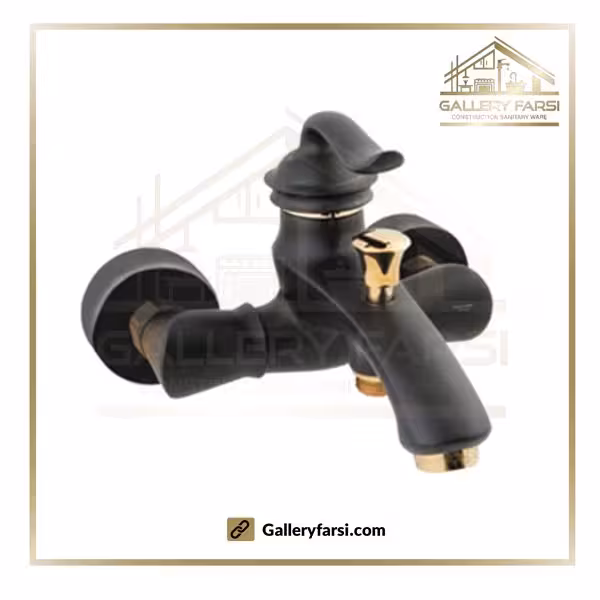 شیر حمام شودر مدل لوکا مشکی طلا براق