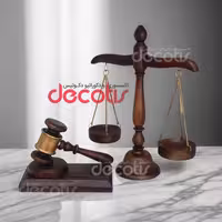 دکوری ترازوی عدالت و چکش عدالت (دارای جاکارتی) مجموعه 2 عددی