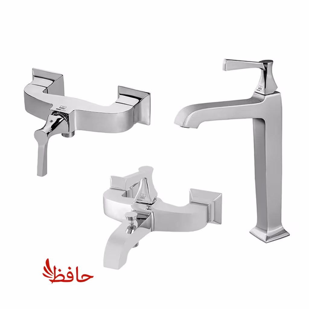 شیر حمام توالت روشویی پایه بلند کی دبلیو سی KWC مدل کلاسیک کروم