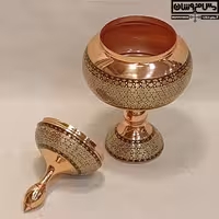 گز خوری مس خاتم کاری پایه دار دستساز نانو زنجان مدل کالو