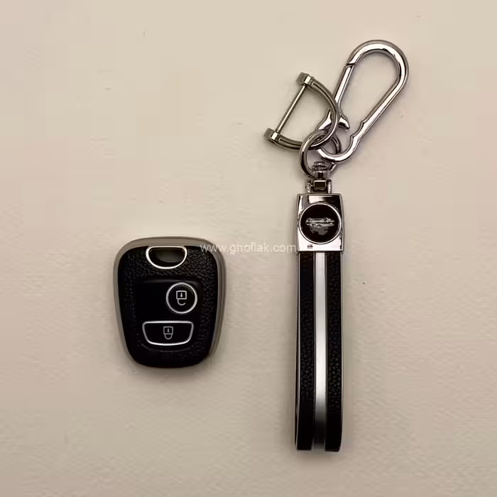 کاور ریموت پژو 206 و 207 و رانا و پارس مدل 96 به بالا طرح چرم با بند ست