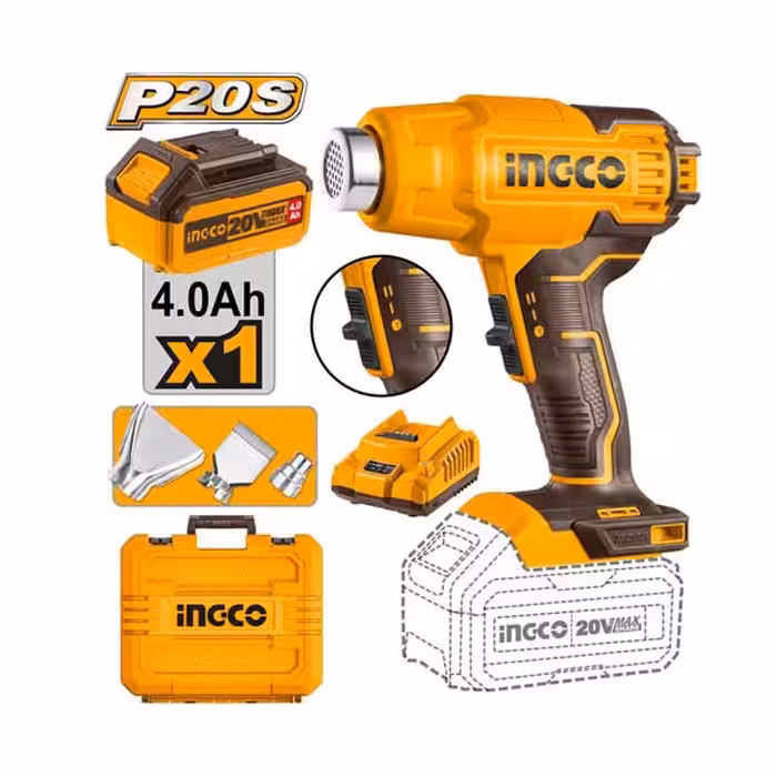 سشوار صنعتی شارژی 20 ولت اینکو کد HGLI20025