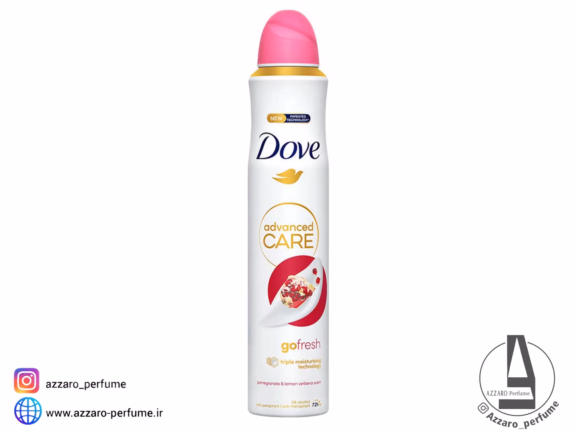 اسپری ضد تعریق زنانه داو Dove مدل Advanced Care Go Fresh با رایحه انار و لیمو وربنا حجم 250 میل