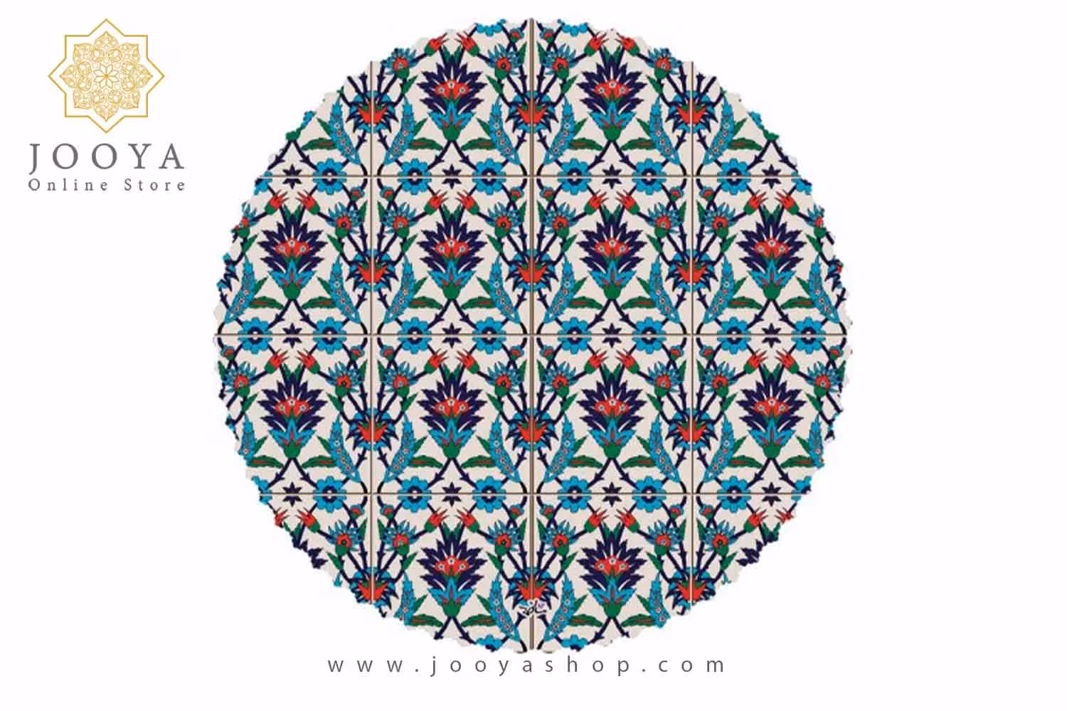 رومیزی مخمل گرد کاشی ترنج