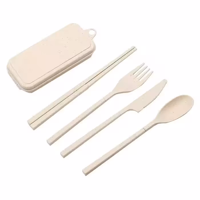 ست قاشق و چنگال و چاپستیک گیاهی