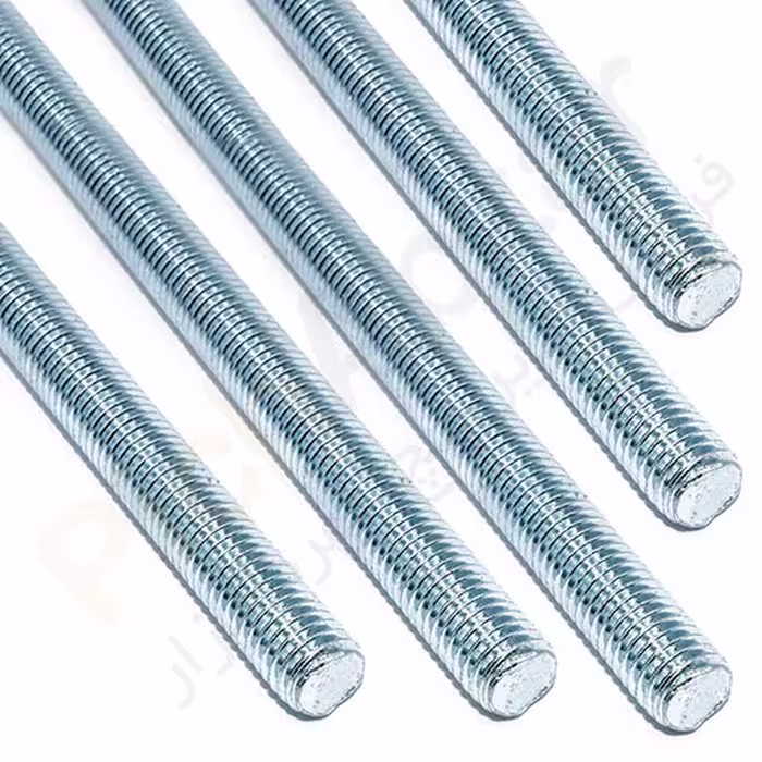 پیچ راد متری گالوانیزه سفید سایز 6 میلیمتر