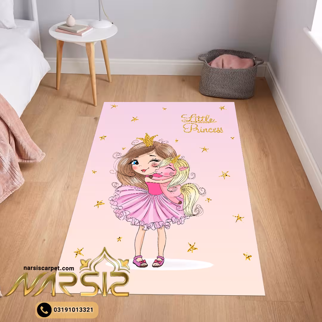 فرشینه کودک دخترانه طرح عاشق اسب یونیکورن کد 6005