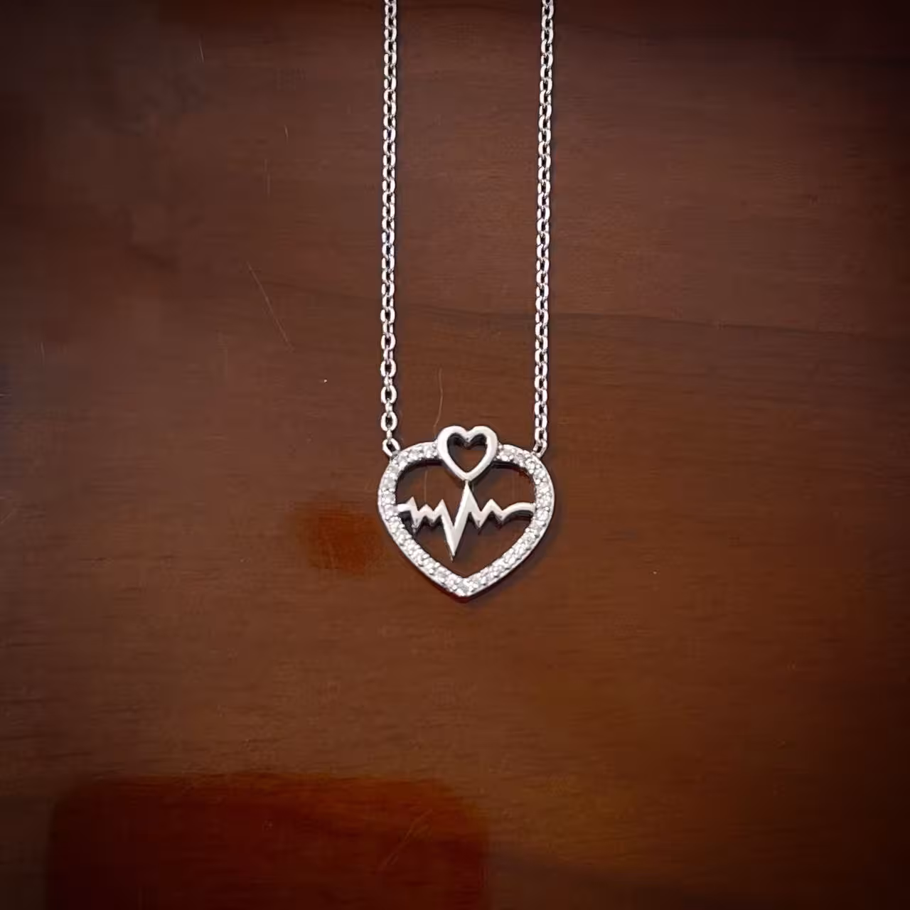 گردنبند ضربان قلب نقره کد 20047