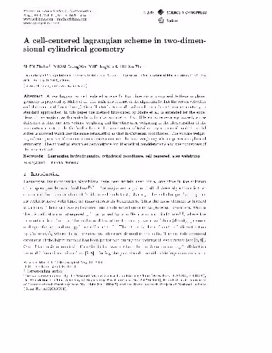 خرید و دانلود نسخه کامل کتاب A cell-centered lagrangian scheme in two-dimensional cylindrical geometry