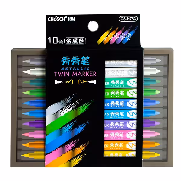 ست ماژیک CHOSCH متالیک 10 رنگ 2 سر