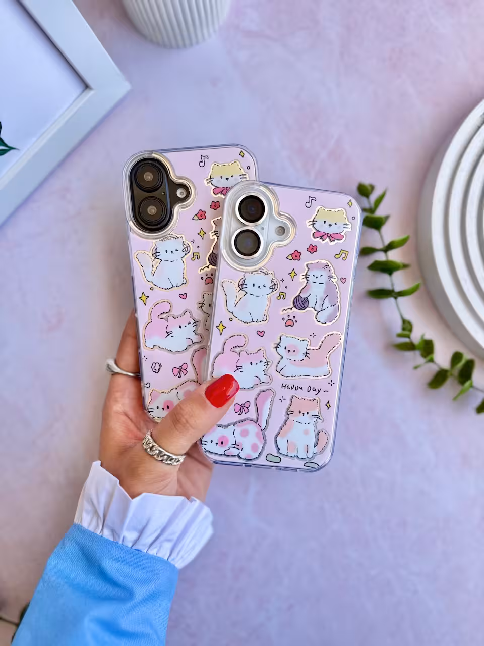 قاب گربه صورتی