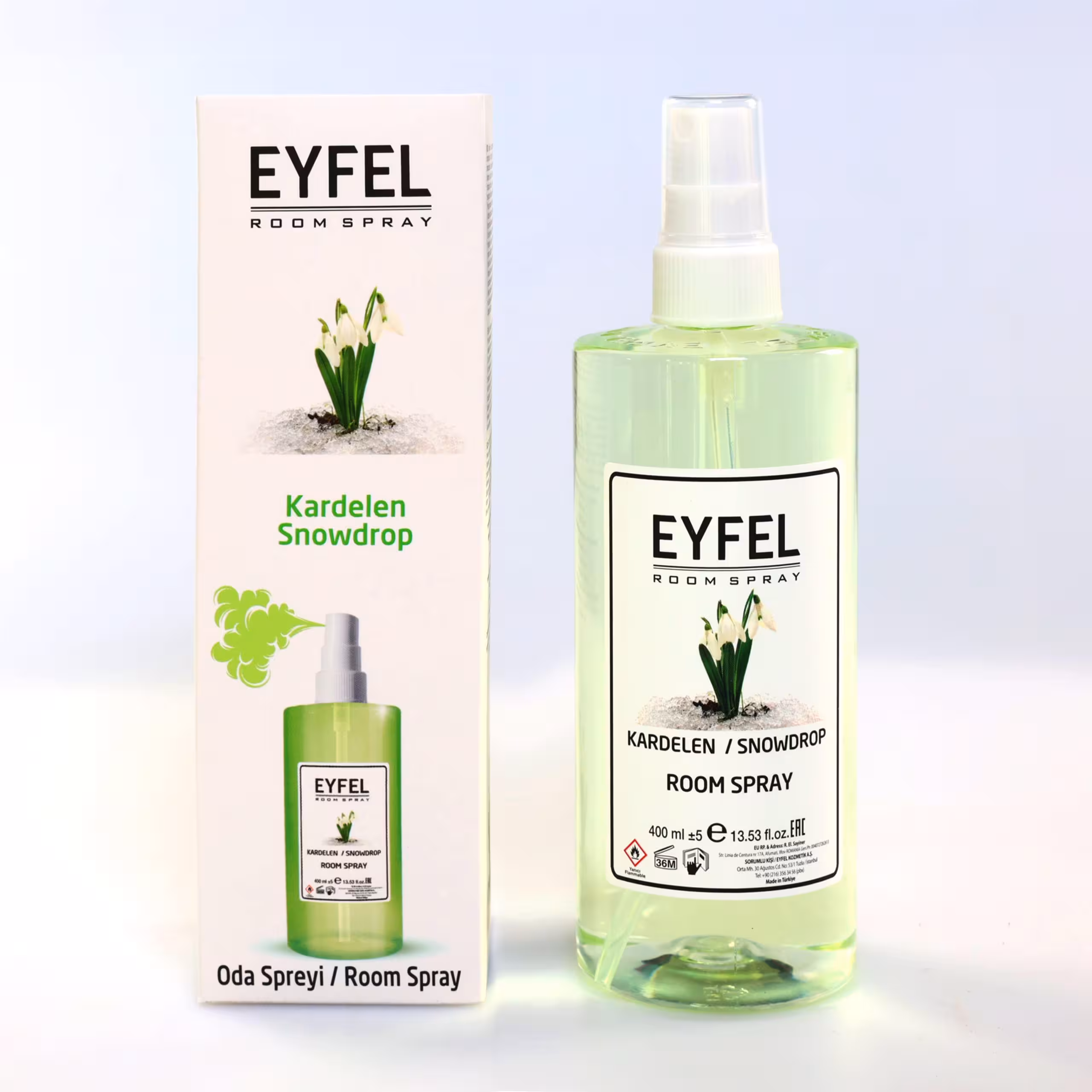 اسپری خوشبو کننده هوا ایفل اصل EYFEL مدل گل یخ snowdrop حجم 400 میل