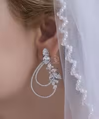 💎گوشواره جواهری لوكس ؛ نقره عیار 925(E_5002)