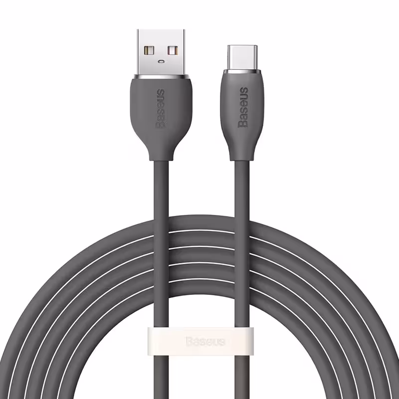 کابل تبدیل USB به USB-C باسئوس مدل JELLY LIQUID SILICA GEL 100W طول 2 متر