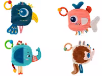 کتاب حمام پارچه ای جغجغه ای نوزادی طرح حیوانات هپی مانکی happy monkey