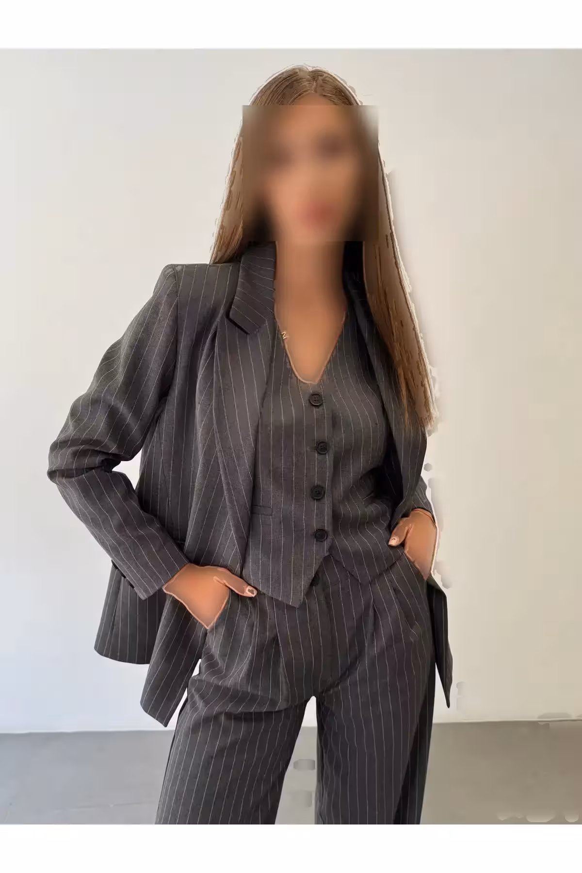 ست سه‌تکه شامل شلوار، ژاکت و جلیقه اورجینال ترک - 9303