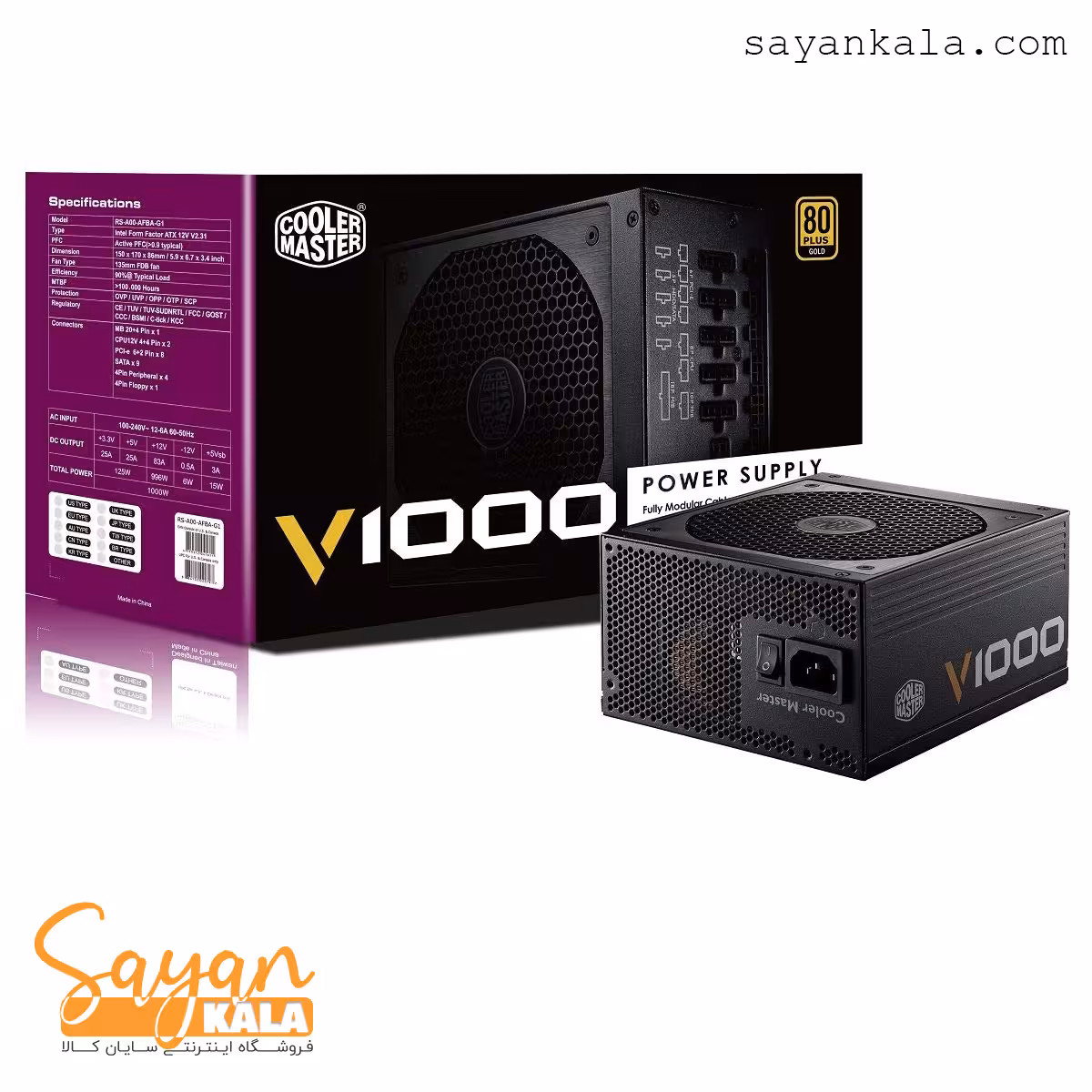 منبع تغذیه کامپیوتر کولر مستر مدل V1000W GOLD